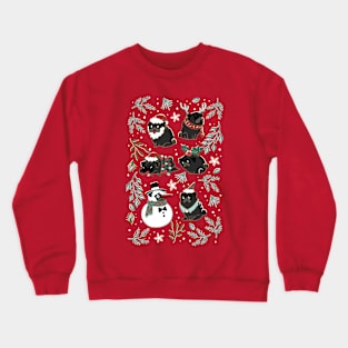 Christmas Black Pug Crewneck Sweatshirt